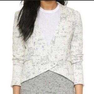 Derek Lam 10 Crosby White & Blue Tweed Blazer Size 8